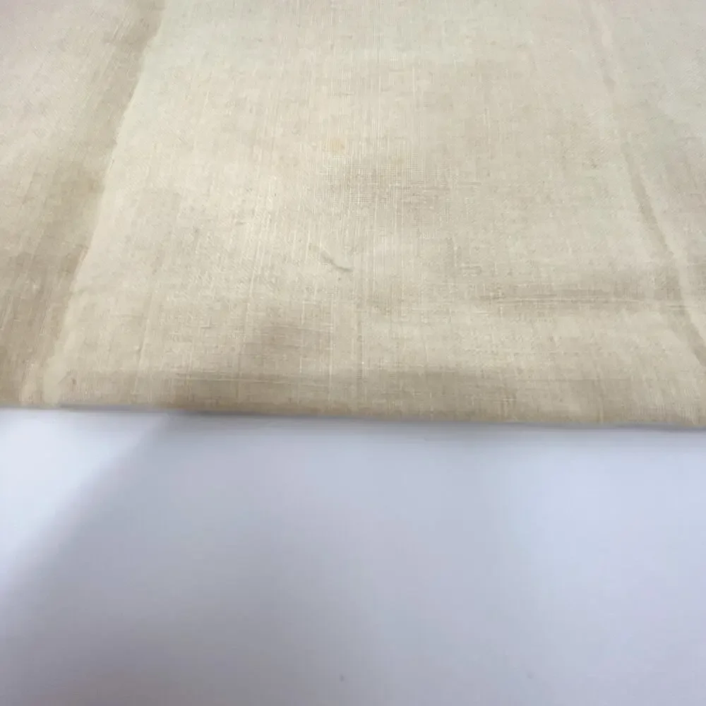 Vintage Linen Dresser Scarf Floral Cutwork Beige Table Runner Cottagecore